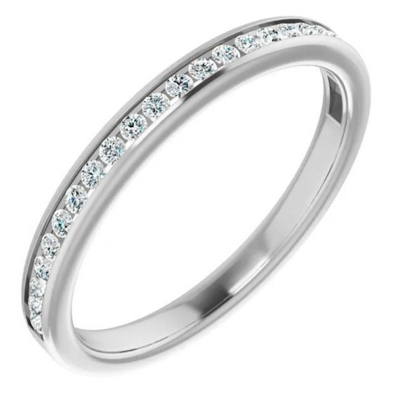 0.20ct Round Moissanite Stackable Band - Picture 3 of 14